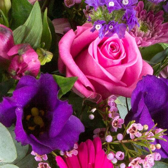 Purple & Pink Basket Arrangement
